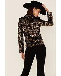 Any Old Iron Women's Sequin Scale Blazer Jacket