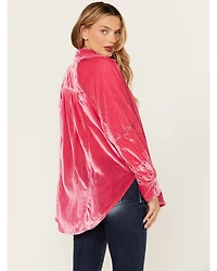Free People Women's Night Skies Velvet Long Sleeve Top