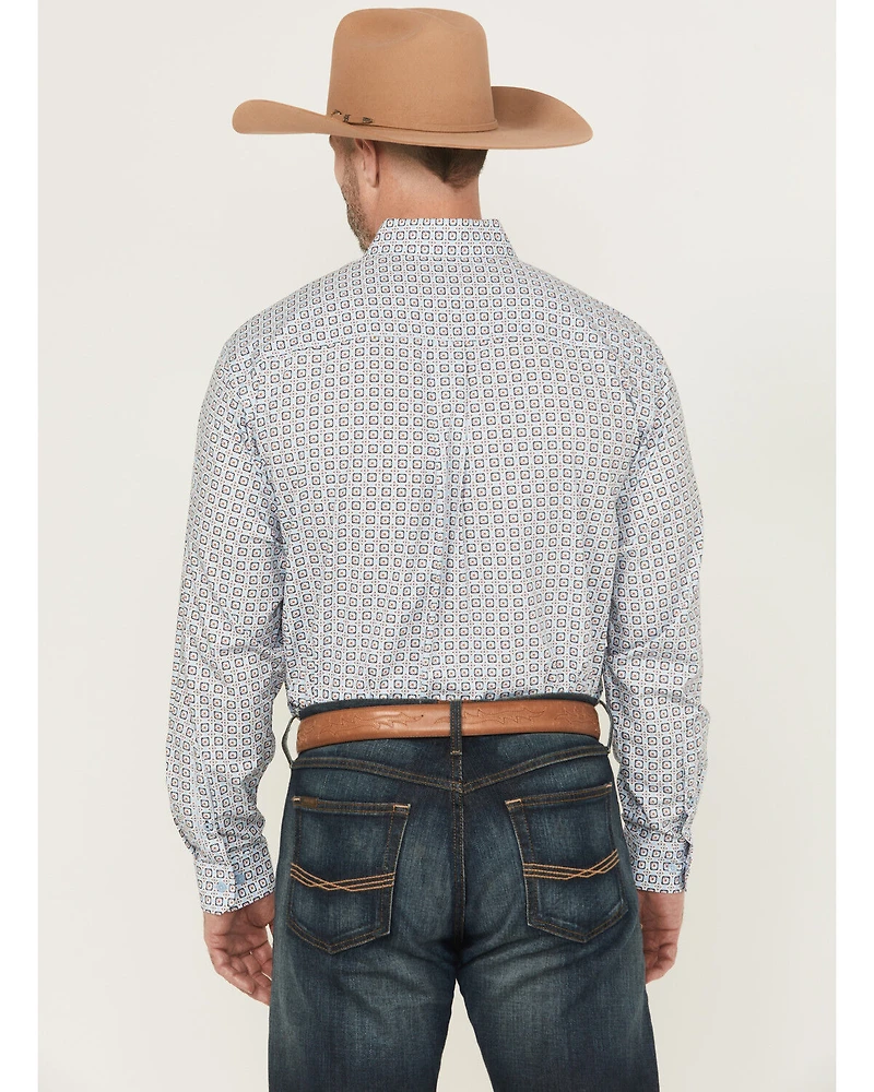 Cinch Men's Floral Geo Print Long Sleeve Button-Down Western Shirt