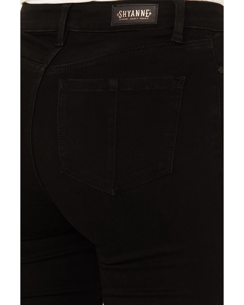 Shyanne Women's High Rise Destructed Super Flare Stretch Jeans