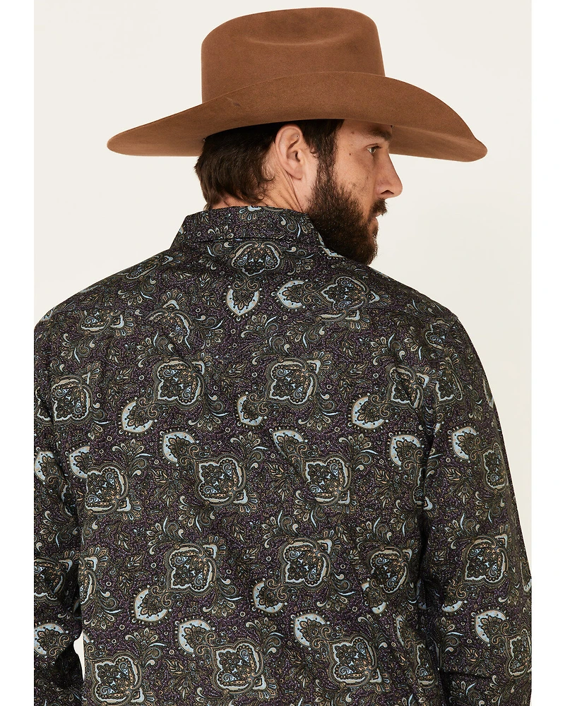 Moonshine Spirit Men's Legacy Large Paisley Print Long Sleeve Western Shirt