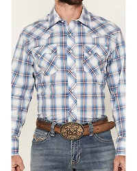 Wrangler Retro Men's Plaid Print Long Sleeve Snap Western Shirt