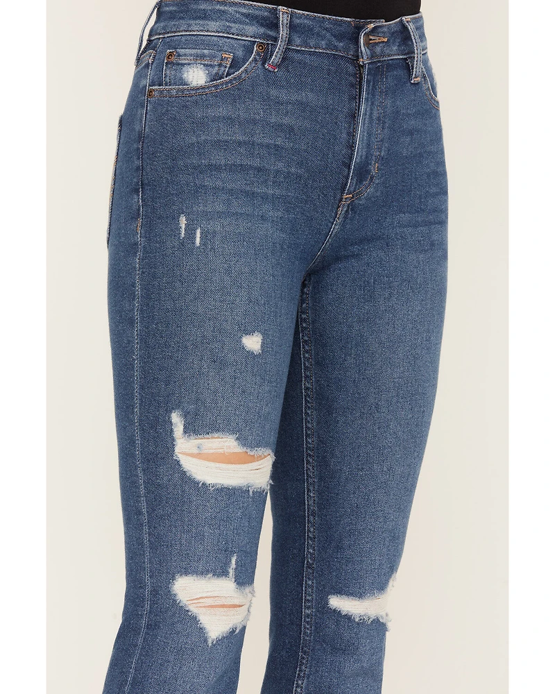 Idyllwind Women's Navaho Dark Wash High Risin' Distressed Bootcut Jeans