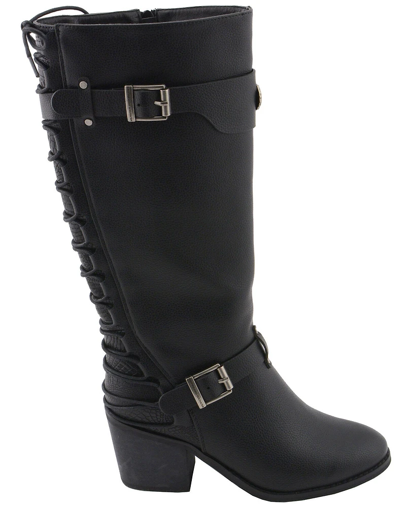 Milwaukee Leather Women's Back End Laced Riding Boots - Round Toe