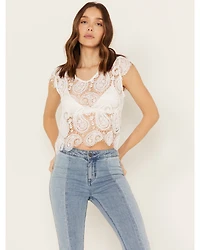 Rock & Roll Denim Women's Paisley Lace Sleeveless Tank