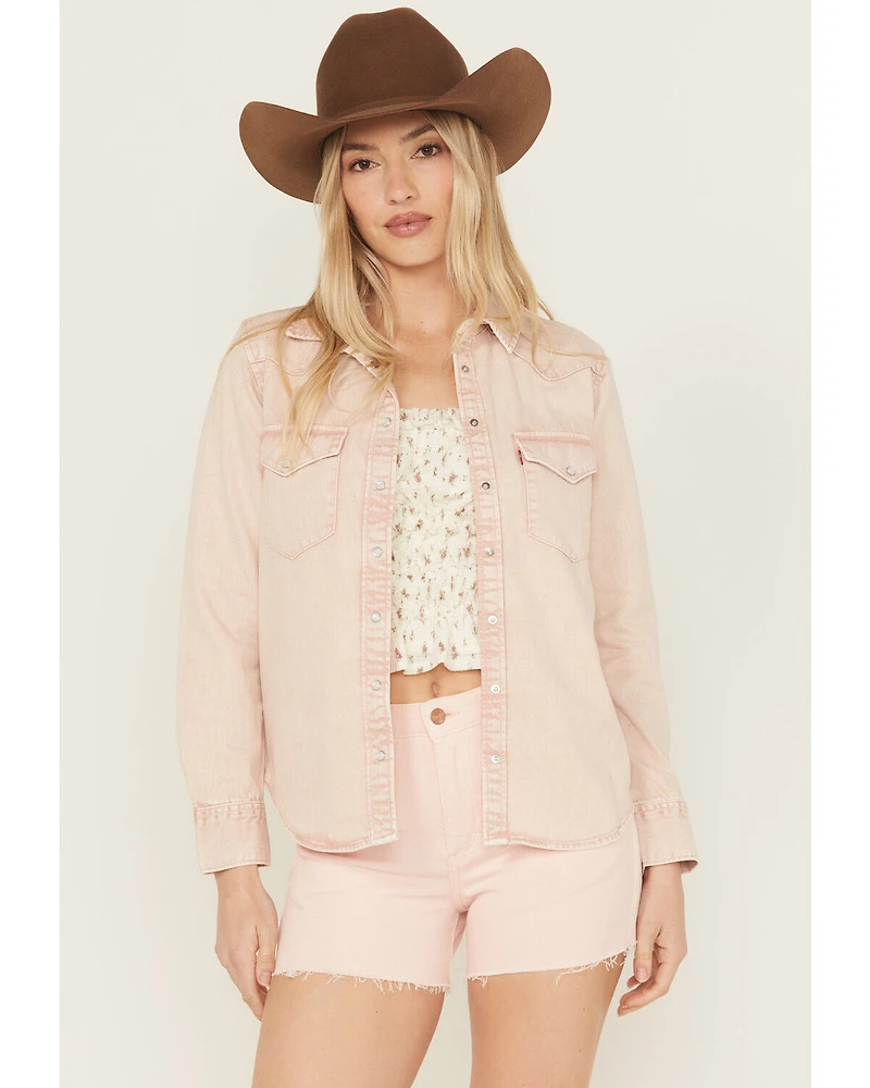 Levi's Women's Denim Long Sleeve Snap Western Shirt