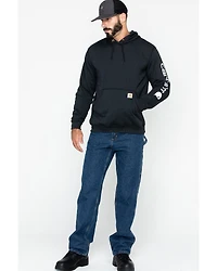 Carhartt Men's Loose Fit Midweight Logo Sleeve Graphic Hooded Sweatshirt
