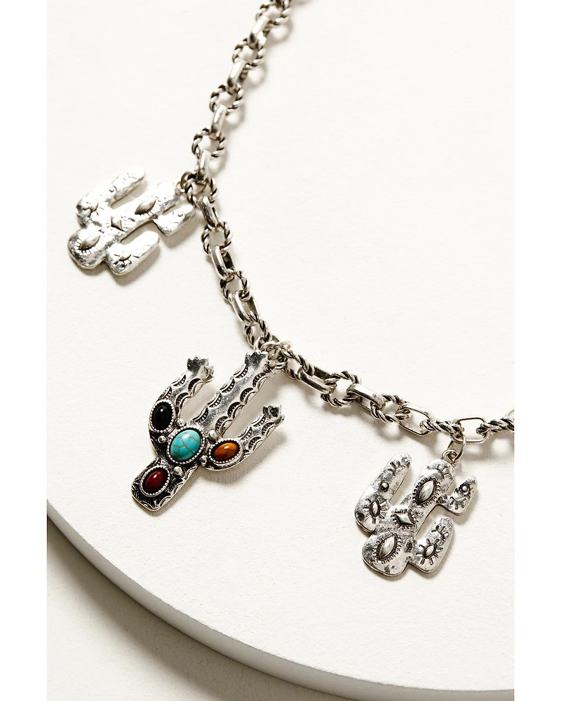 Shyanne Women's Silver Dakota Cacti Necklace