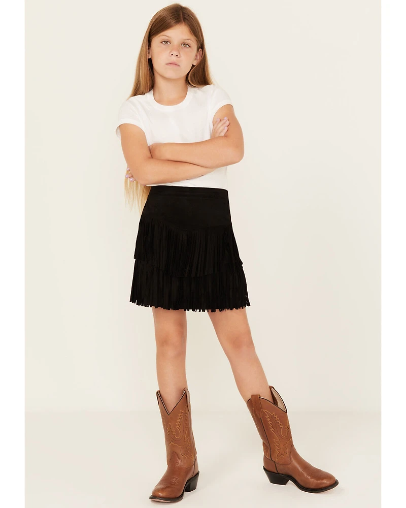 Shyanne Girls' Faux Suede Fringe Skirt