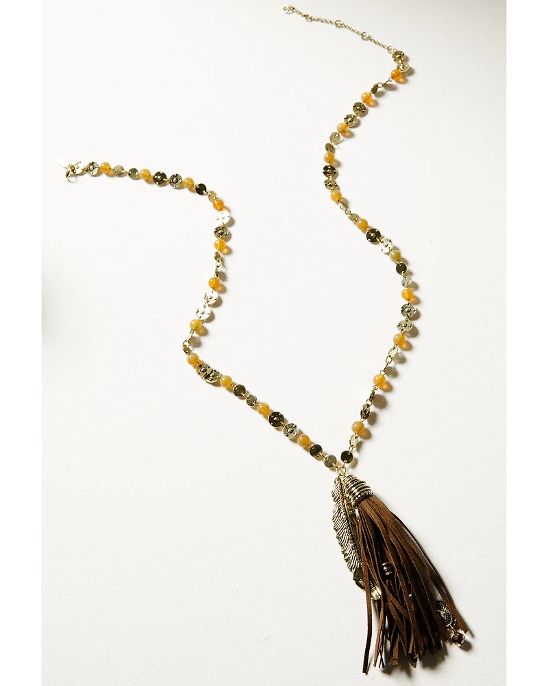 Shyanne Women's Soleil Feather Pendant Necklace