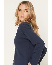 Originality Women's Whip Stitch Tie Front Sweater