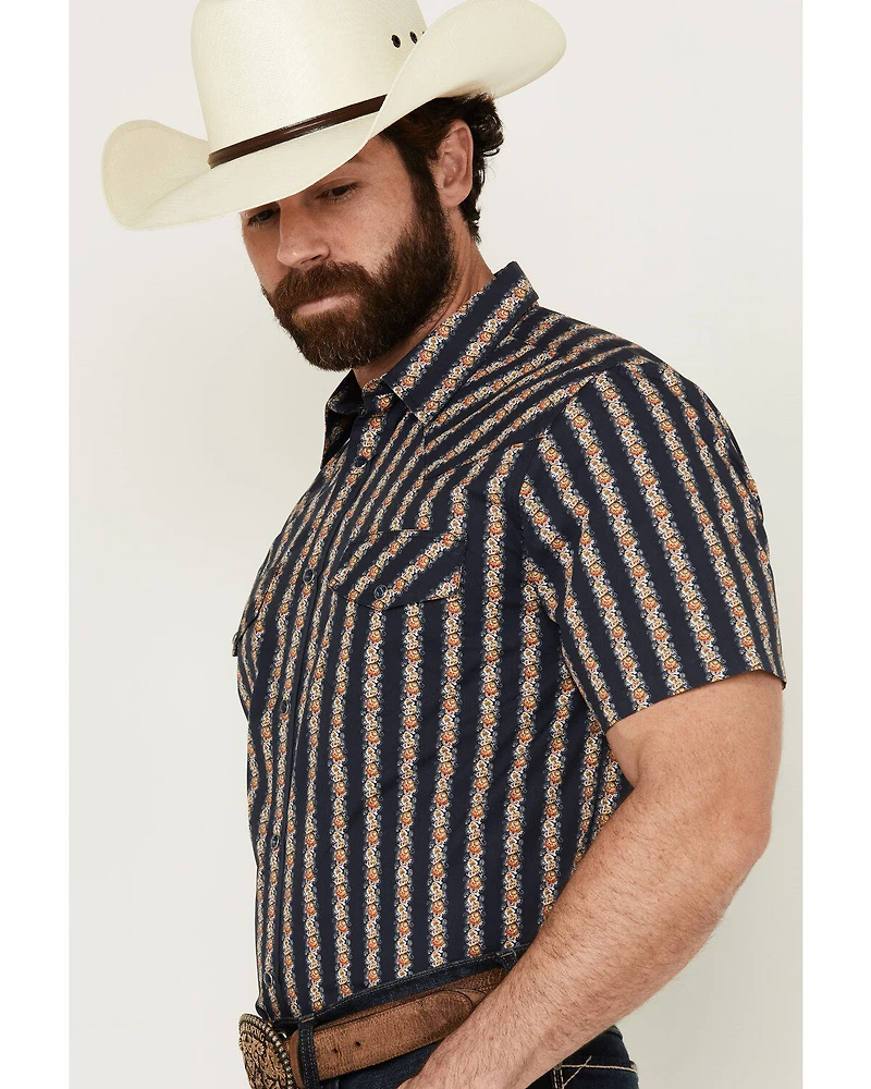 Gibson Men's Belmont Striped Short Sleeve Snap Western Shirt