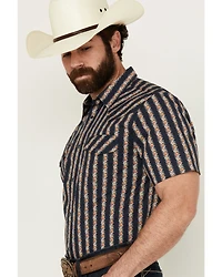 Gibson Men's Belmont Striped Short Sleeve Snap Western Shirt