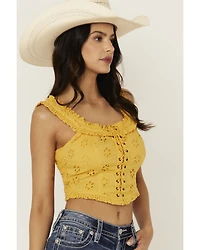 Rock & Roll Denim Women's Eyelet Corset Tank Top