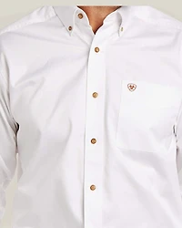 Ariat Men's Solid Twill Fitted Long Sleeve Button-Down Western Shirt