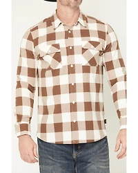 Brothers and Sons Men's Kent Double Knit Plaid Print Long Sleeve Button-Down Stretch Western Shirt