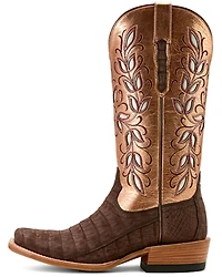 Ariat Women's Exotic Caiman Futurity Silk Tall Western Boots - Square Toe