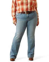 Ariat Women's Zoe Medium Wash Mid Rise Trouser Stretch Denim Jeans - Plus