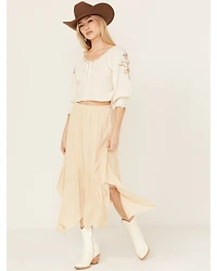 Originality Women's Handkerchief Hem Midi Skirt