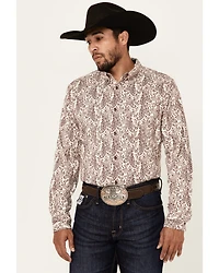 Cody James Men's Dagget 2.0 Paisley Print Long Sleeve Button-Down Stretch Western Shirt - Tall