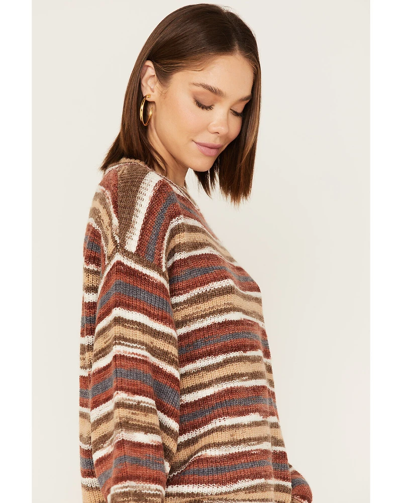 Cleo + Wolf Women's Stripe Knit Oversized Sweater