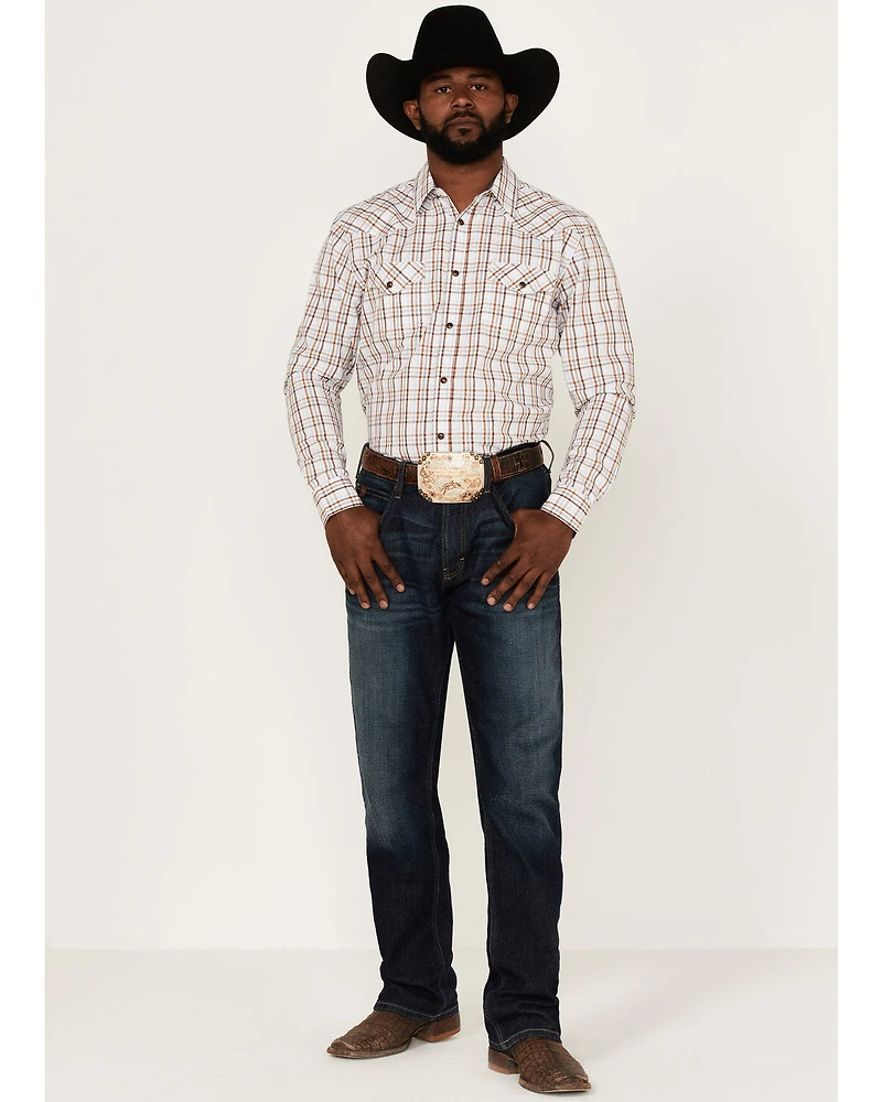 Cody James Men's Fortune Plaid Print Long Sleeve Snap Western Shirt