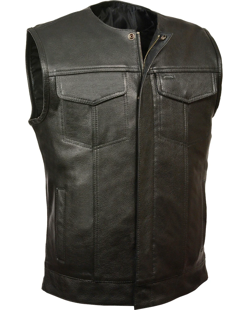 Milwaukee Leather Men's Collarless Zip Front Club Style Vest - Big 5X