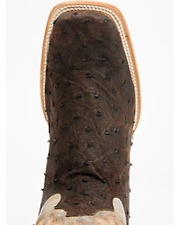 Tanner Mark Men's Exotic Full Quill Ostrich Western Boots - Broad Square Toe