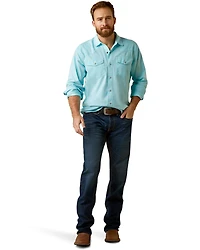 Ariat Men's Ace Retro Fit Solid Long Sleeve Snap Western Shirt