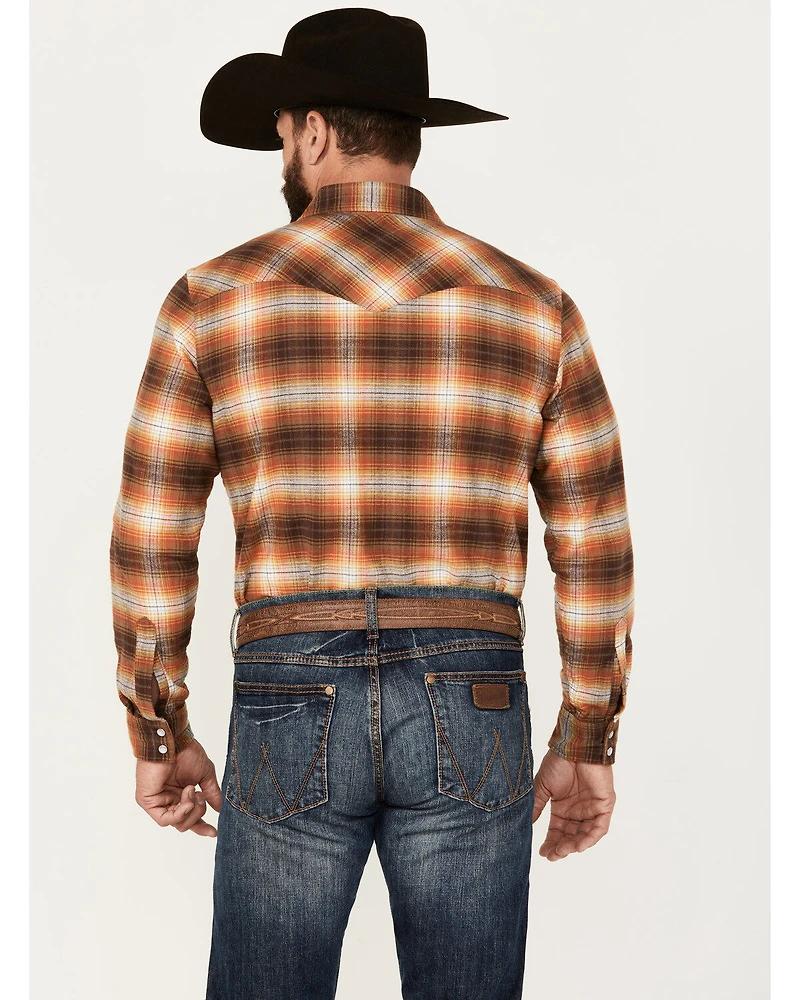 Pendleton Men's Wyatt Plaid Print Long Sleeve Pearl Snap Western Shirt
