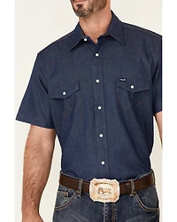 Wrangler Men's Solid Twill Short Sleeve Work Shirt