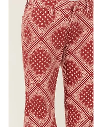 Panhandle Girls' Bandana Print Flare Stretch Denim Jeans