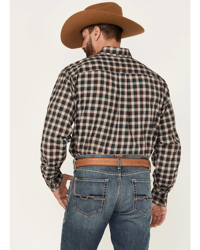Ariat Men's Karter Plaid Print Long Sleeve Button-Down Stretch Western Shirt