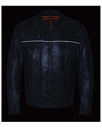 Milwaukee Leather Men's Distressed Concealed Carry Motorcycle Jacket