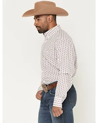 Wrangler Men's Classics Geo Print Long Sleeve Button-Down Western Shirt