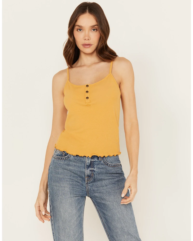 Cleo + Wolf Women's Rib Knit Henley Tank