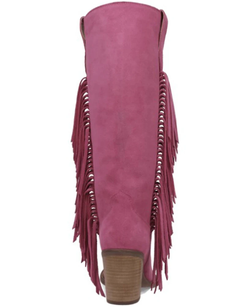 Dingo Women's Twister Suede Fringe Tall Western Boots