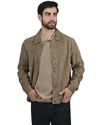 Frye Men's Solid Suede Snap Western Shirt