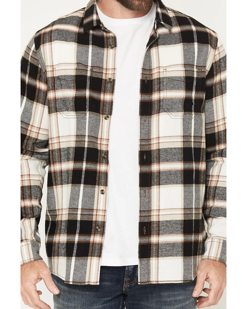 Brothers and Sons Men's Bunker Plaid Print Long Sleeve Button-Down Flannel Shirt
