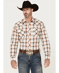 Wrangler Retro Men's Plaid Print Long Sleeve Snap Western Shirt