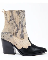 Dan Post Women's Snake Print Fashion Booties - Round Toe