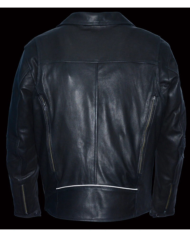 Milwaukee Leather Men's Lightweight Extra Long Biker Jacket - Big 5X