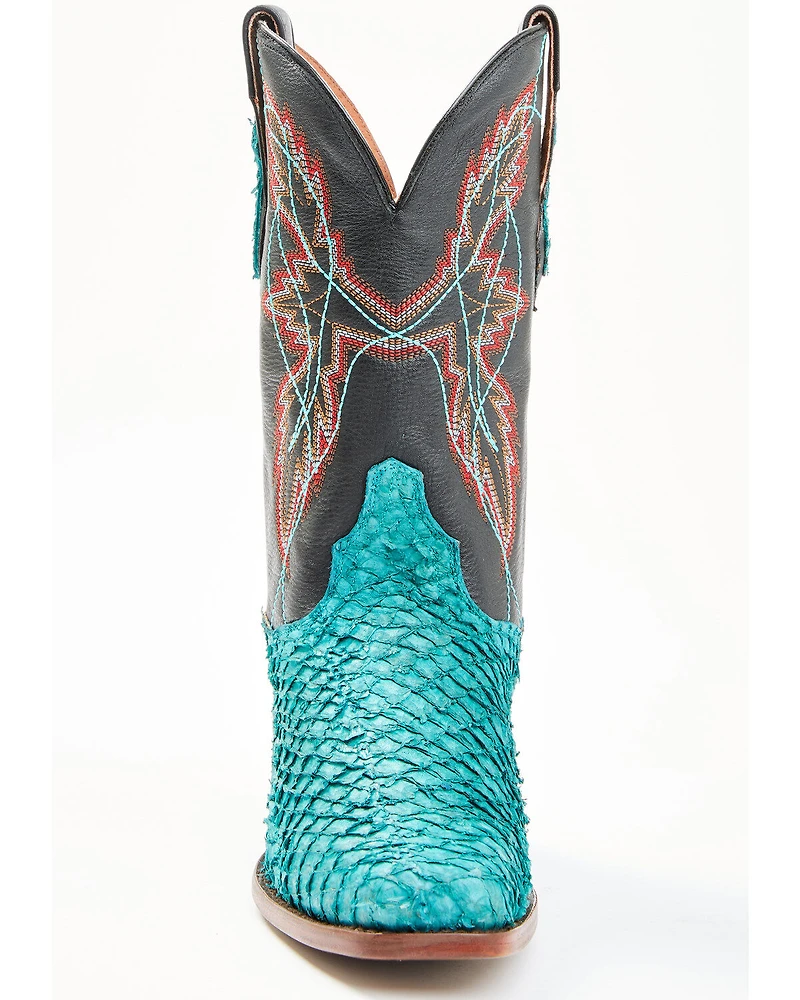 Dan Post Women's Exotic Seabass Skin Western Boots - Square Toe
