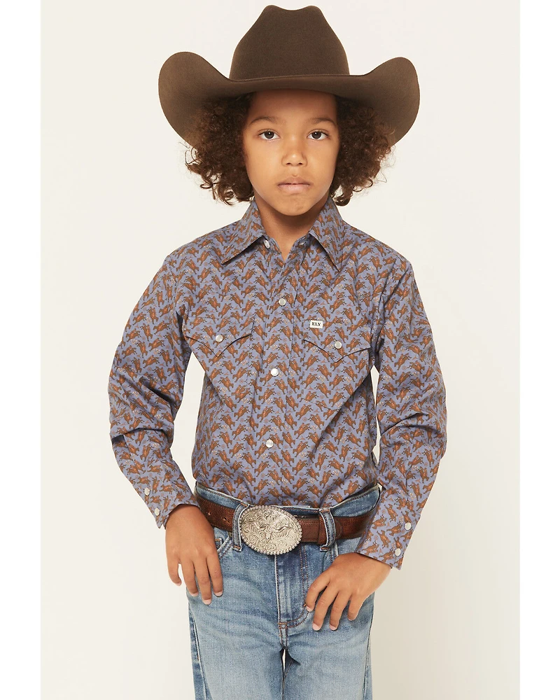 Ely Walker Boys' Cowboy Long Sleeve Snap Western Shirt