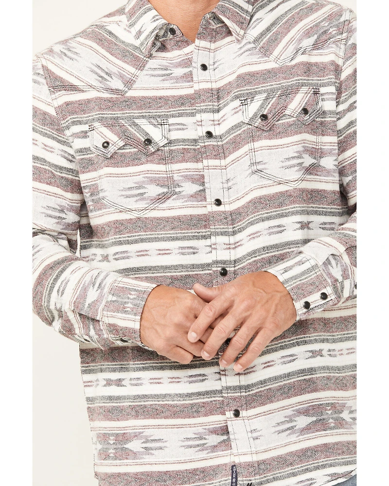 Moonshine Spirit Men's Coyote Southwestern Print Long Sleeve Snap Shirt
