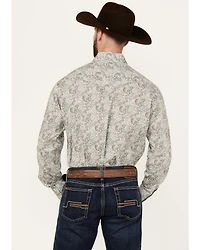 Roper Men's Amarillo Paisley Print Long Sleeve Pearl Snap Western Shirt