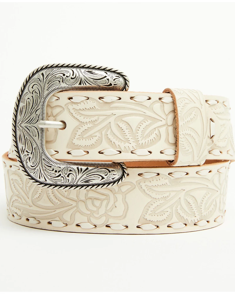 Shyanne Women's Rose Embossed Verity Classic Buckle Belt