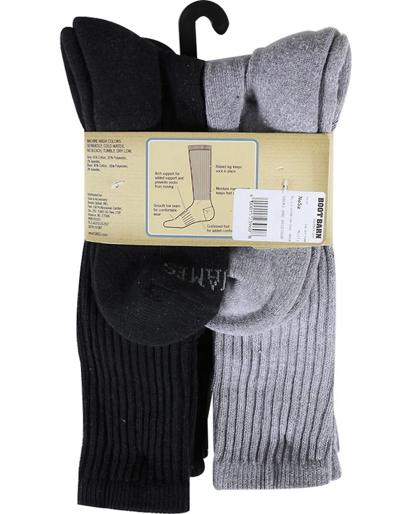 Cody James Men's Cushioned Boot Socks - 6 Pack