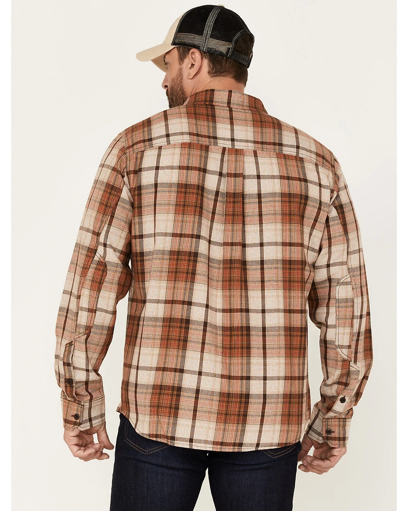Brothers and Sons Men's Plaid Print Long Sleeve Button Down Flannel Shirt
