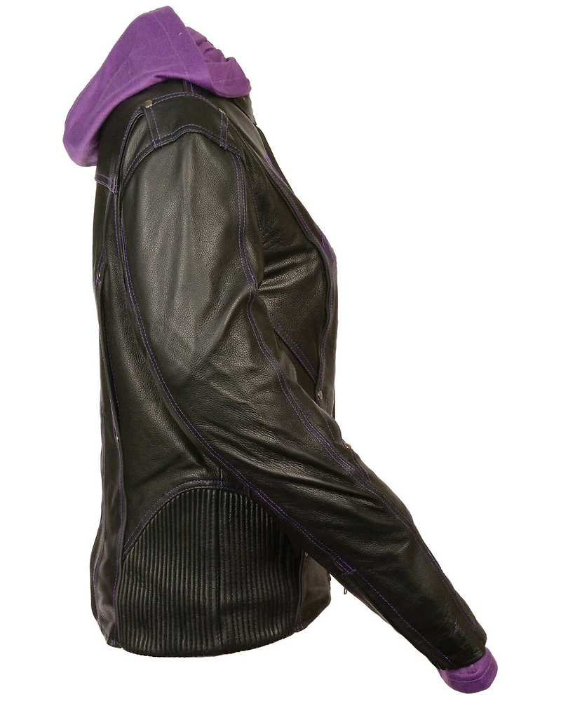 Milwaukee Leather Women's 3/4 Jacket With Reflective Tribal Detail